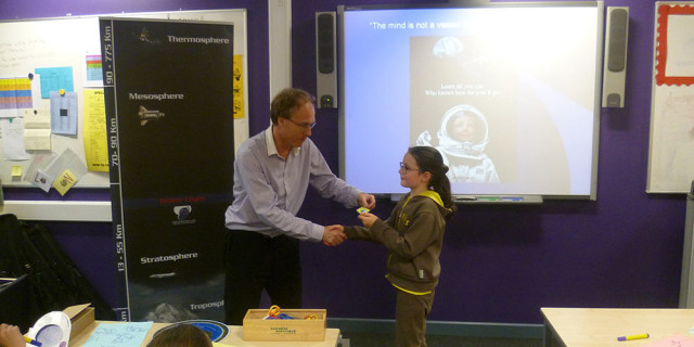 Keighley Brownies Astronomy interest day at the University Academy Keighley